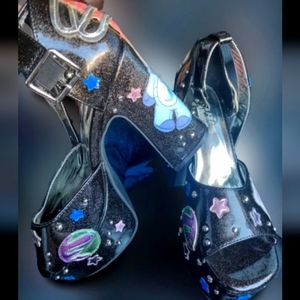 Doll kills Care Bear platform heels size 10